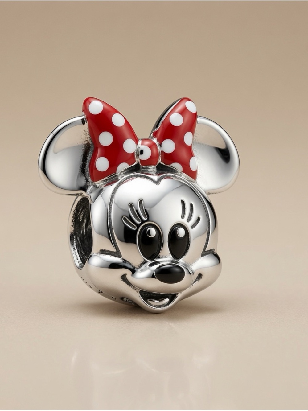 Minnie Mouse Red Bow Silver Charm for Kids